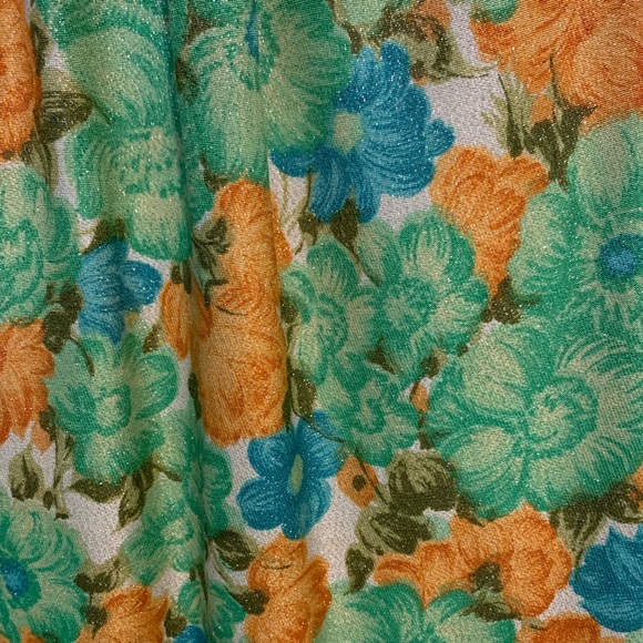 Vintage 1960’s, Retro Shift Dress, Orange, Green, Blue floral design. US8. - Picture 4 of 4
